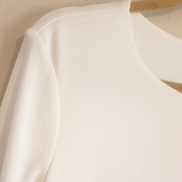 MM LAFLEUR NWOT Lindy Ivory Scoopneck Layered Lined Classic Pullover Top Sz S - Picture 4 of 9